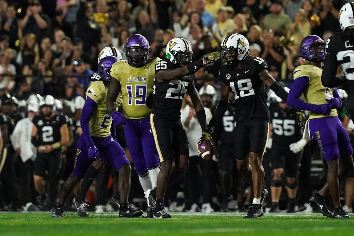 Martel Hight and Jalen Gilbert celebrate after Hight's 34-yard punt return, as photographed on Sept. 7, 2024. (Hustler Multimedia/Nikita Rohila)