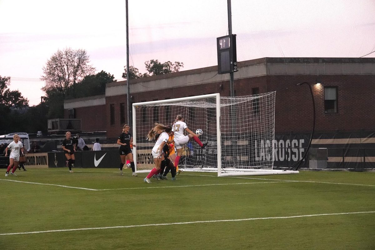 Vanderbilt Soccer's Rachel Deresky tries to finish a goal in front of Kentucky's net, as photographed on October 13, 2024. 