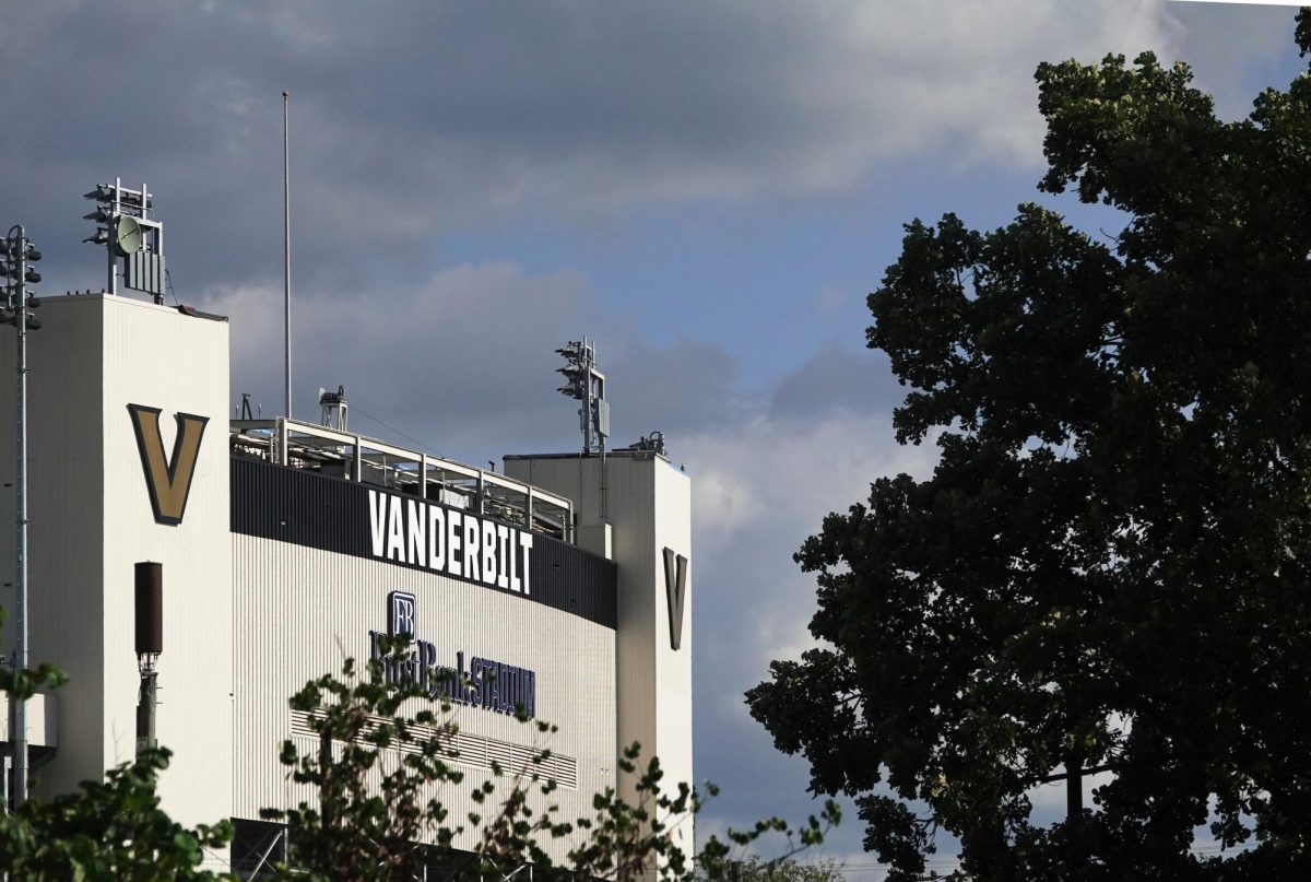 Photograph of First Bank Stadium with plants in the foreground, as photographed on Aug. 19, 2024. (Hustler Multimedia/George Albu)
