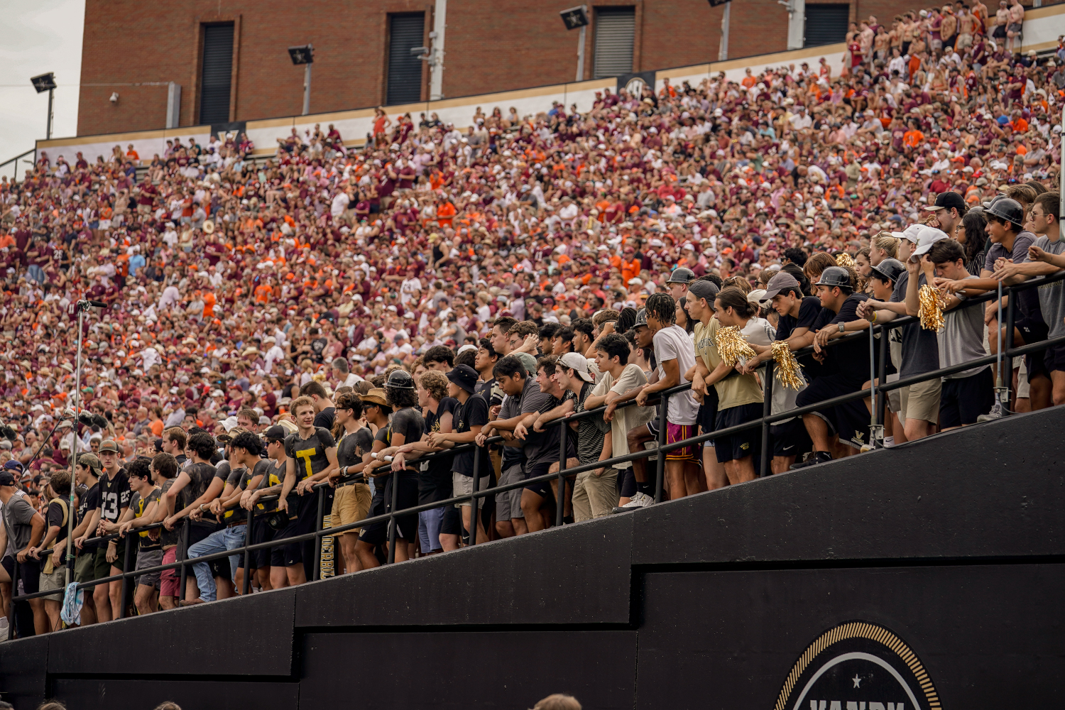 Vanderbilt's student section cheers as Vanderbilt Football defeats Virginia Tech, as photographed on Aug. 31, 2024. (Hustler Multimedia/Vince Lin)