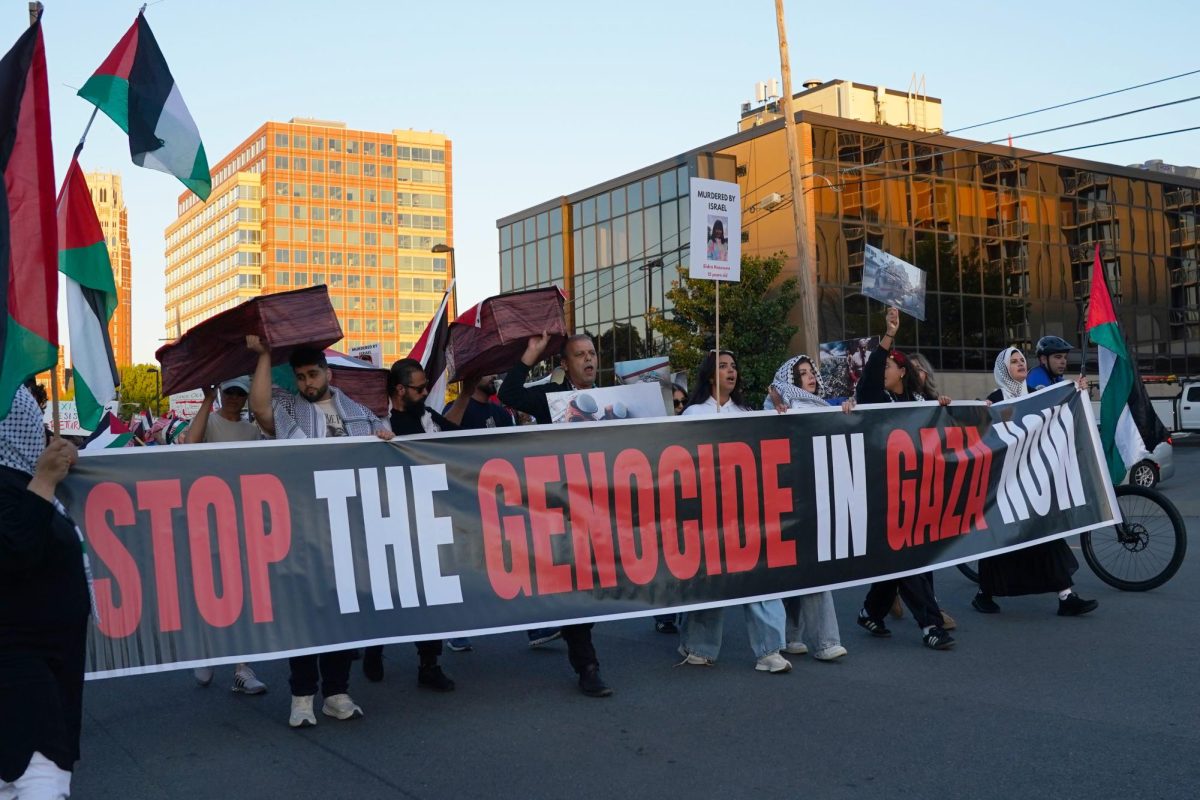 Students for Justice in Palestine joined 13 other local community organizations to host a protest and march on West End Ave.
