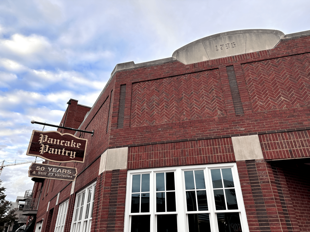 The facade of Pancake Pantry’s Hillsboro Village location, as photographed on Oct. 14, 2024. (Hustler Staff/Corey Lochan)