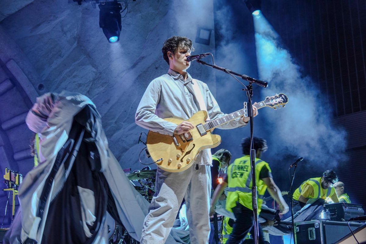 Vampire Weekend’s lead vocalist Ezra Koenig performs at Ascend Amphitheater, as photographed on Oct. 11, 2024. (Hustler Multimedia/Alex Brodeur)