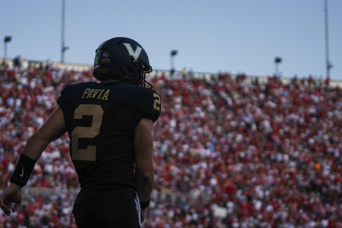 Diego Pavia looks over the field, as photographed Oct. 5, 2024. (Hustler Multimedia/Savannah Walske)