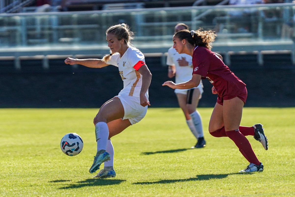 Alex Wagner kicks the ball away from an Alabama player, as photographed on October 27, 2024. (Hustler Multimedia/Savannah Walske)