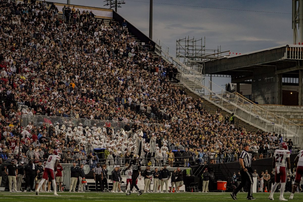 Vanderbilt's student section, as photographed on Nov. 9, 2024. (Hustler Multimeda/Miguel Beristain)