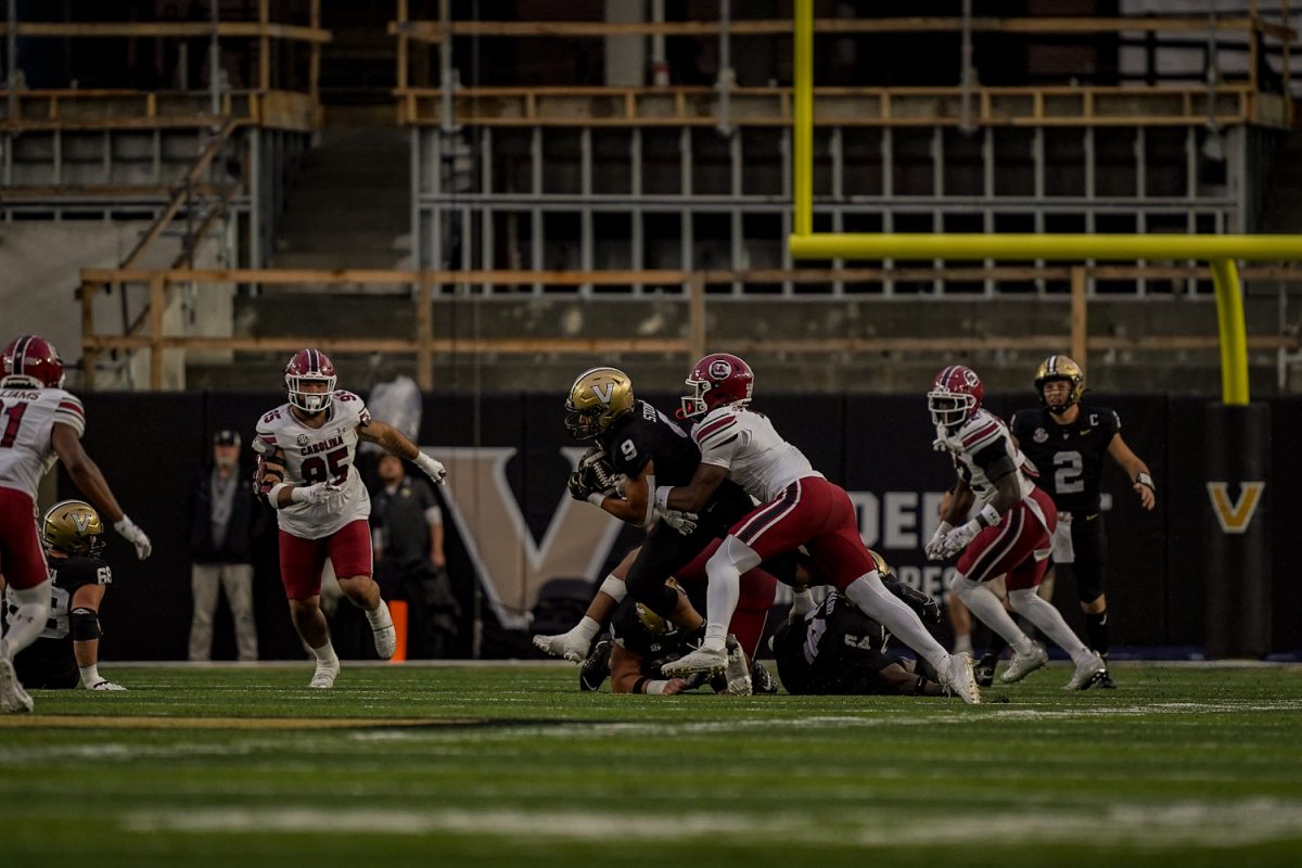 Eli Stowers gets tackled, as photographed on Nov. 9, 2024. (Hustler Multimedia/Miguel Beristain)