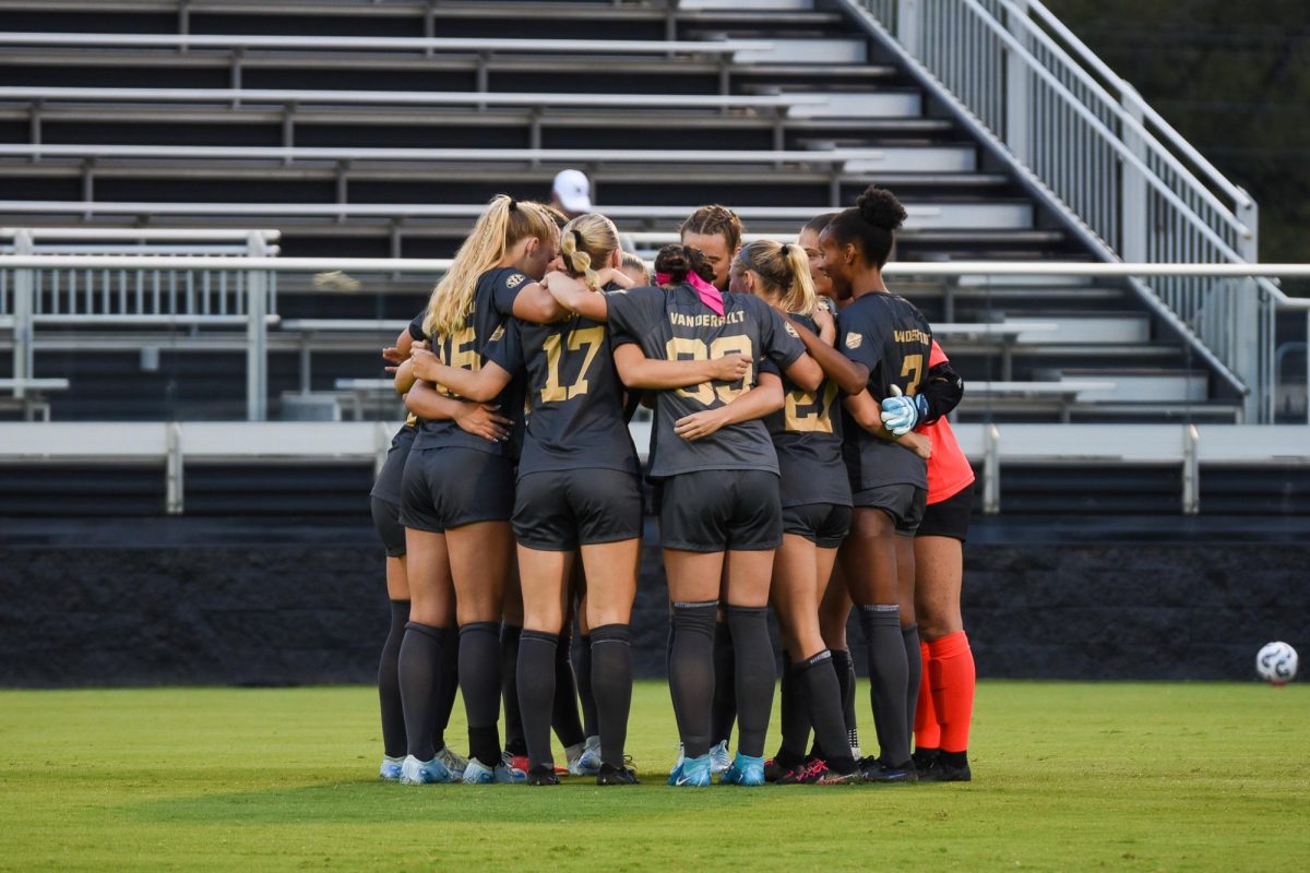 Vanderbilt rallies as they prepare for their game against Columbia, as photographed on Aug. 31. (Hustler Multimedia/Alondra Moya)