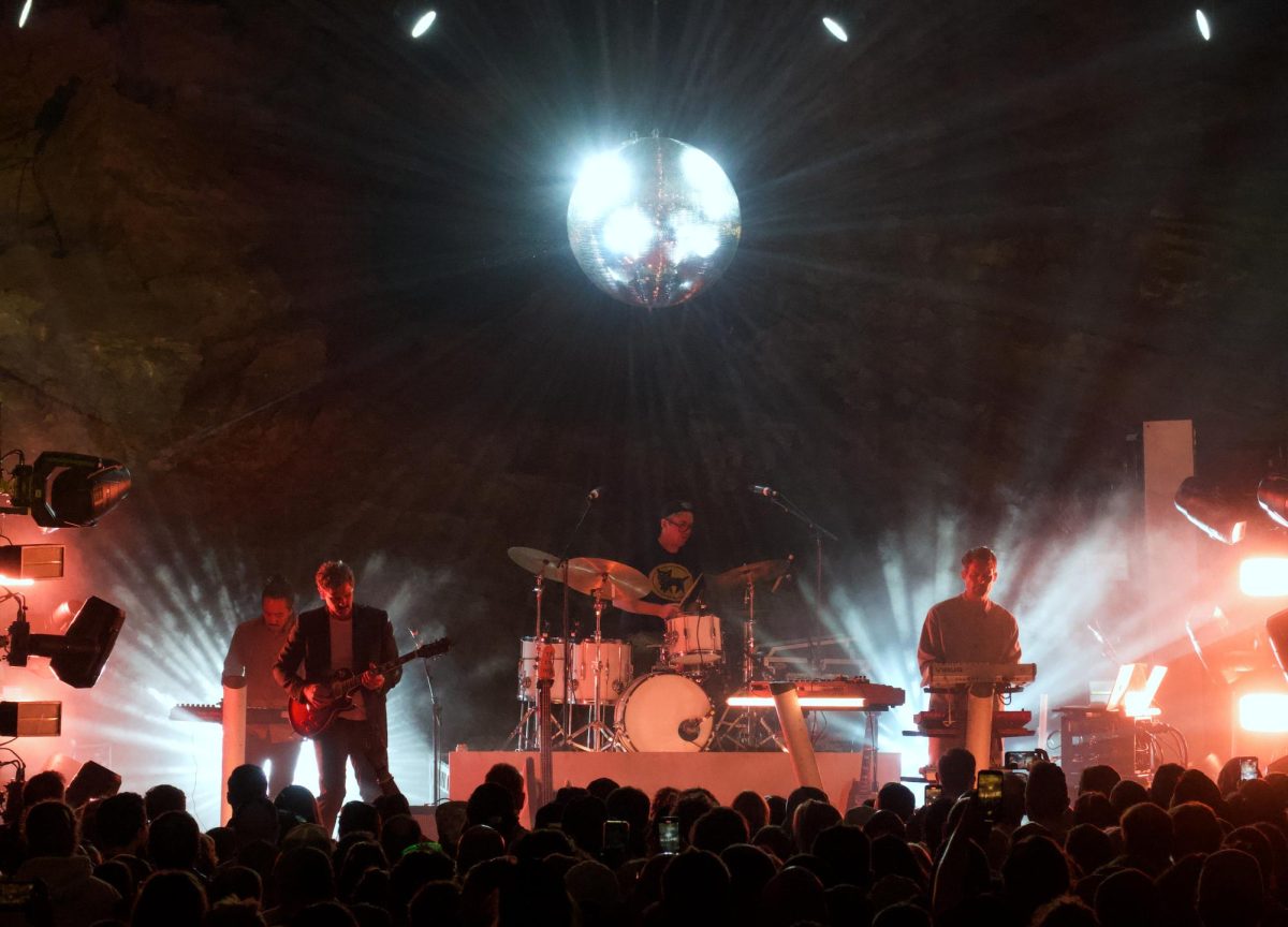 Tycho performs electronic music in a cave, as photographed on November 8, 2024. (Hustler Multimedia/Emma Smith)