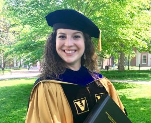 Alyssa Lokits in cap and gown on Commencement Day, as photographed on May 12, 2017. (Photo courtesy of Abby Lokits)