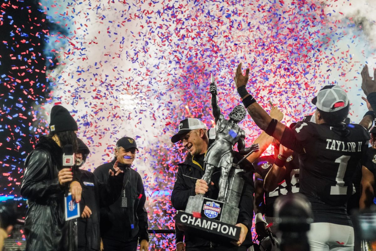 Clark Lea celebrates a win in the Birmingham Bowl, as photographed on Dec. 27, 2024. (Hustler Multimedia/Miguel Beristain)