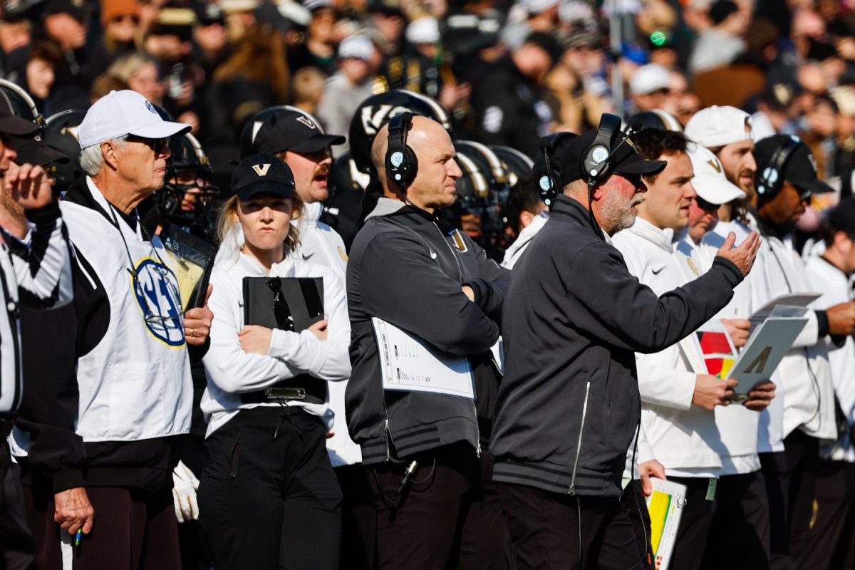 Vanderbilt head coach Clark Lea watches from the sideline during Vanderbilt's matchup against Tennessee, as photographed on Nov. 30, 2024. (Hustler Multimedia/ Barrie Barto)