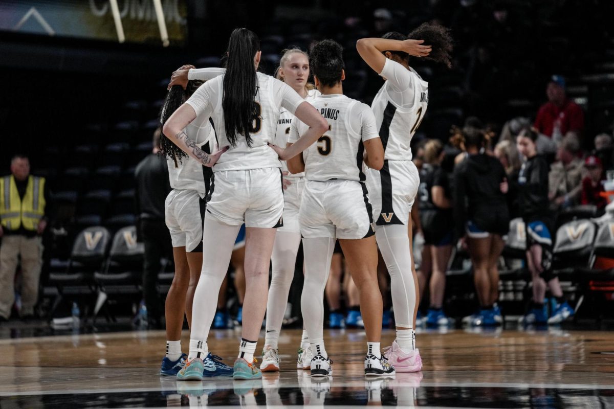 Vanderbilt huddles together, as photographed on Dec. 21, 2024. (Vanderbilt Athletics)