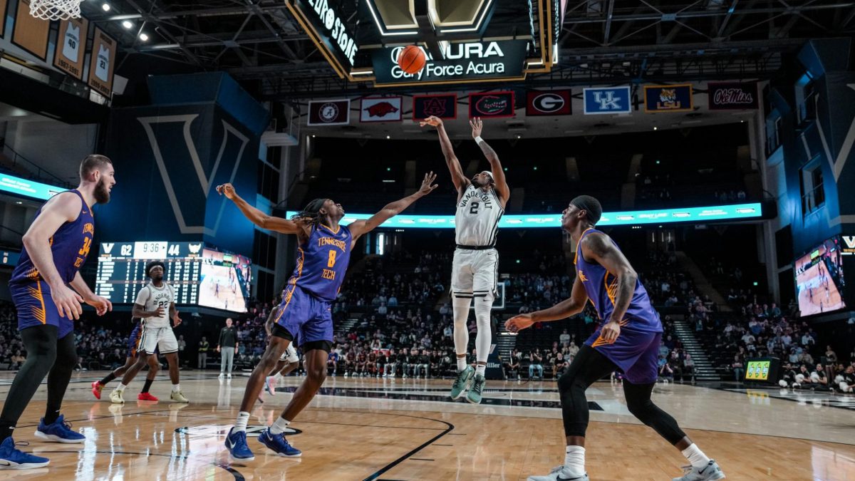 MJ Collins shoots a jumpshot, as photographed on Nov. 29, 2024. (Vanderbilt Athletics)