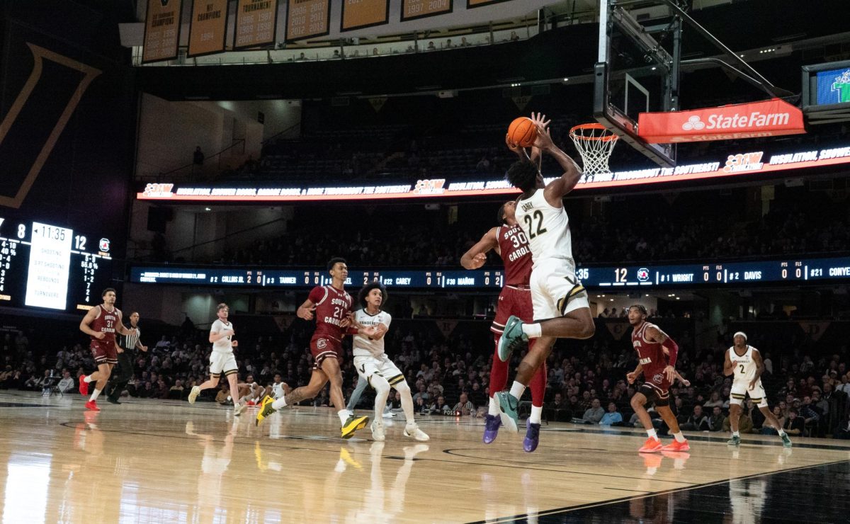 Vanderbilt’s Jaylen Carey shoots the ball, as photographed by on Jan. 15, 2025. (Hustler Multimedia/Payton Ohler)