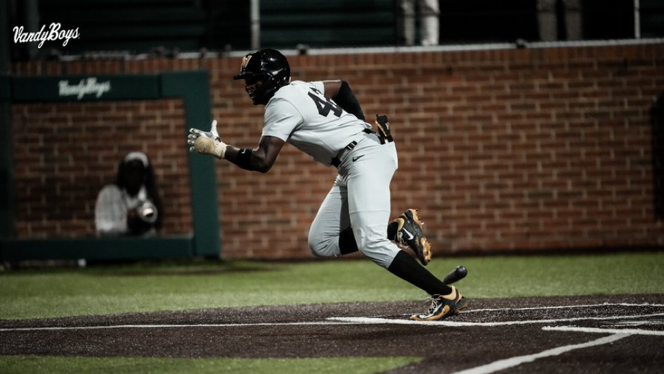 RJ Austin leaves the batter's box, as photographed on Feb. 25, 2025. (Vanderbilt Athletics)