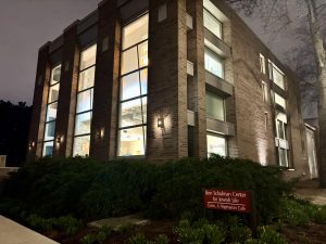 Ben Schulman Center for Jewish Life at night, as photographed on March 5, 2025. (Hustler Staff/Brina Ratangee)