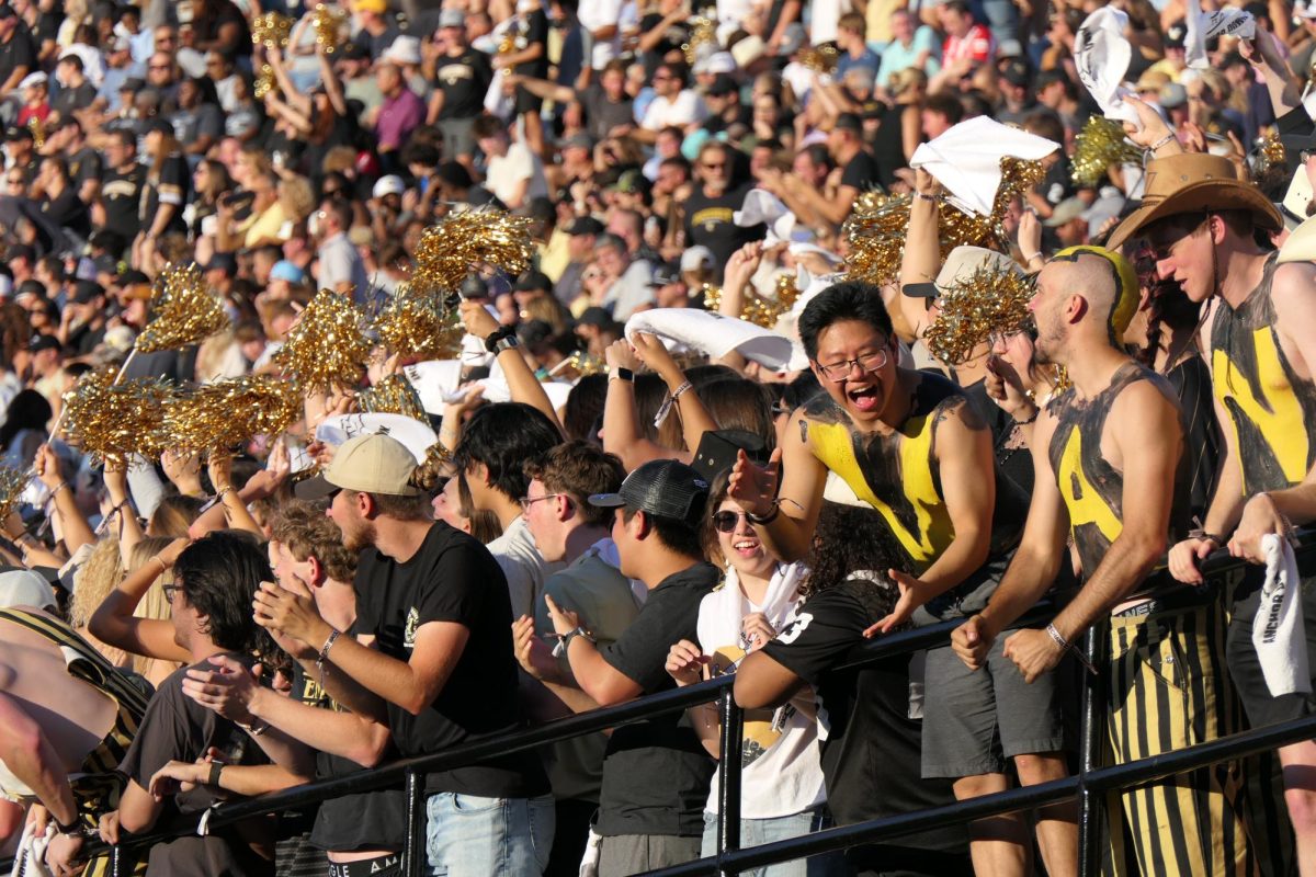 The student section celebrates after a first down, as photographed on Aug. 30, 2025. (Hustler Multimedia/Alex Brodeur)
