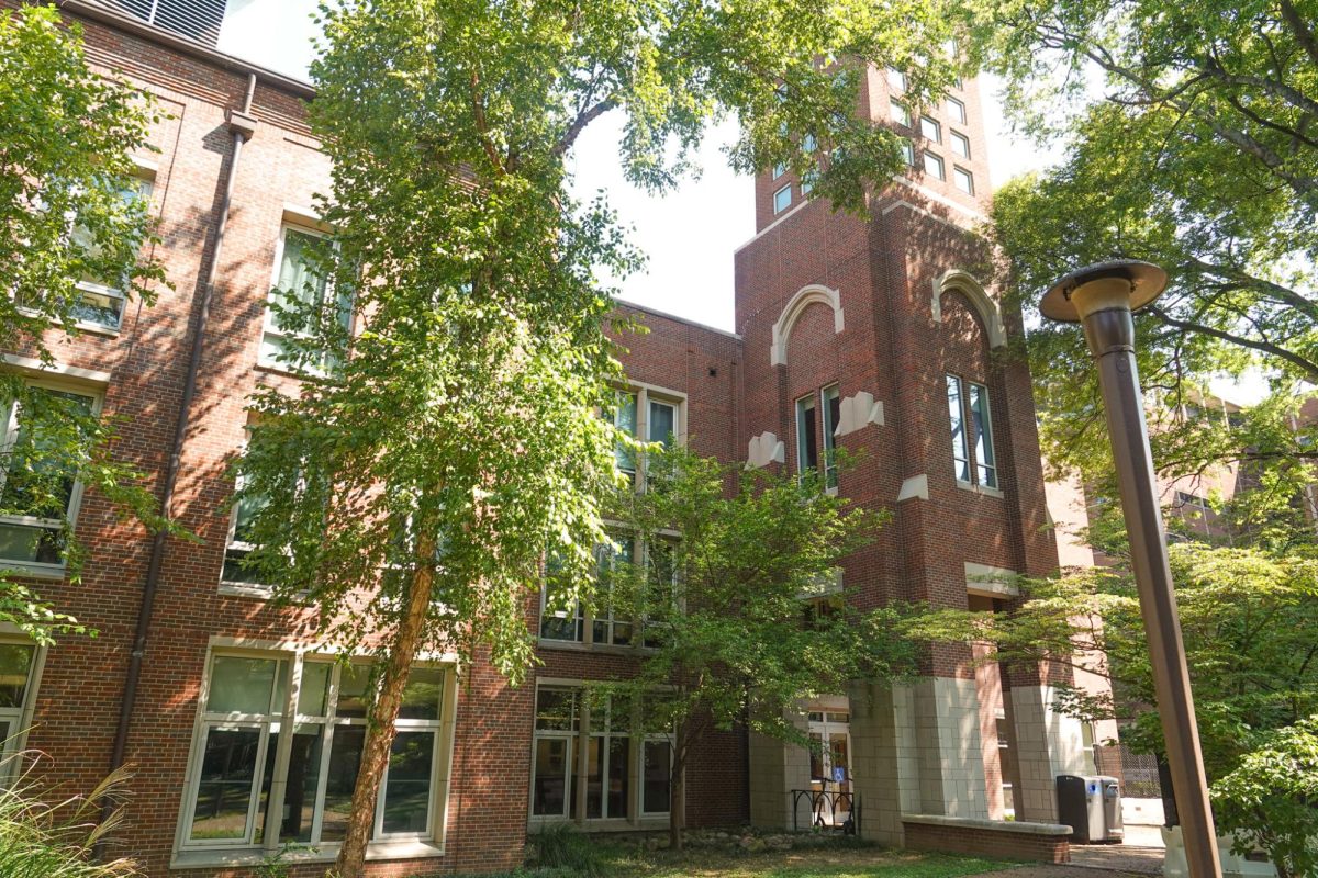 Featheringill Hall on a bright day surrounded by trees, as photographed on Sept. 12, 2025. (Hustler Multimedia/Riley Croteau) 