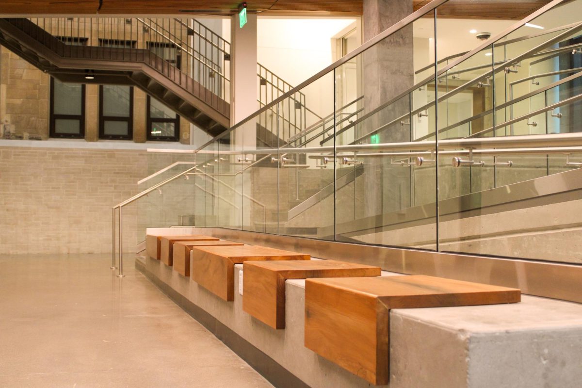 Recent renovations in Garland Hall create dialogue between decades old structure and modern construction.