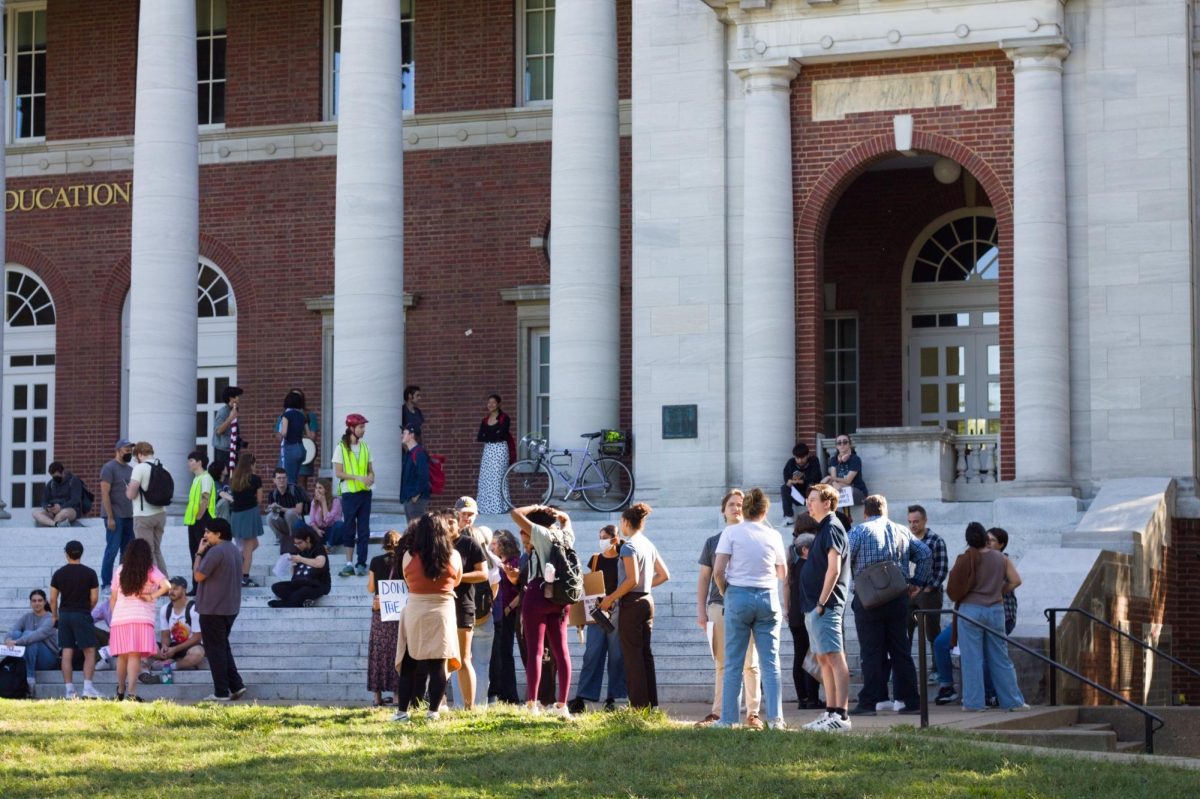 Students and faculty walked from Wyatt Center to Kirkland Hall to hand-deliver a petition with over 1,000 signatures encouraging Vanderbilt to not sign the compact.  