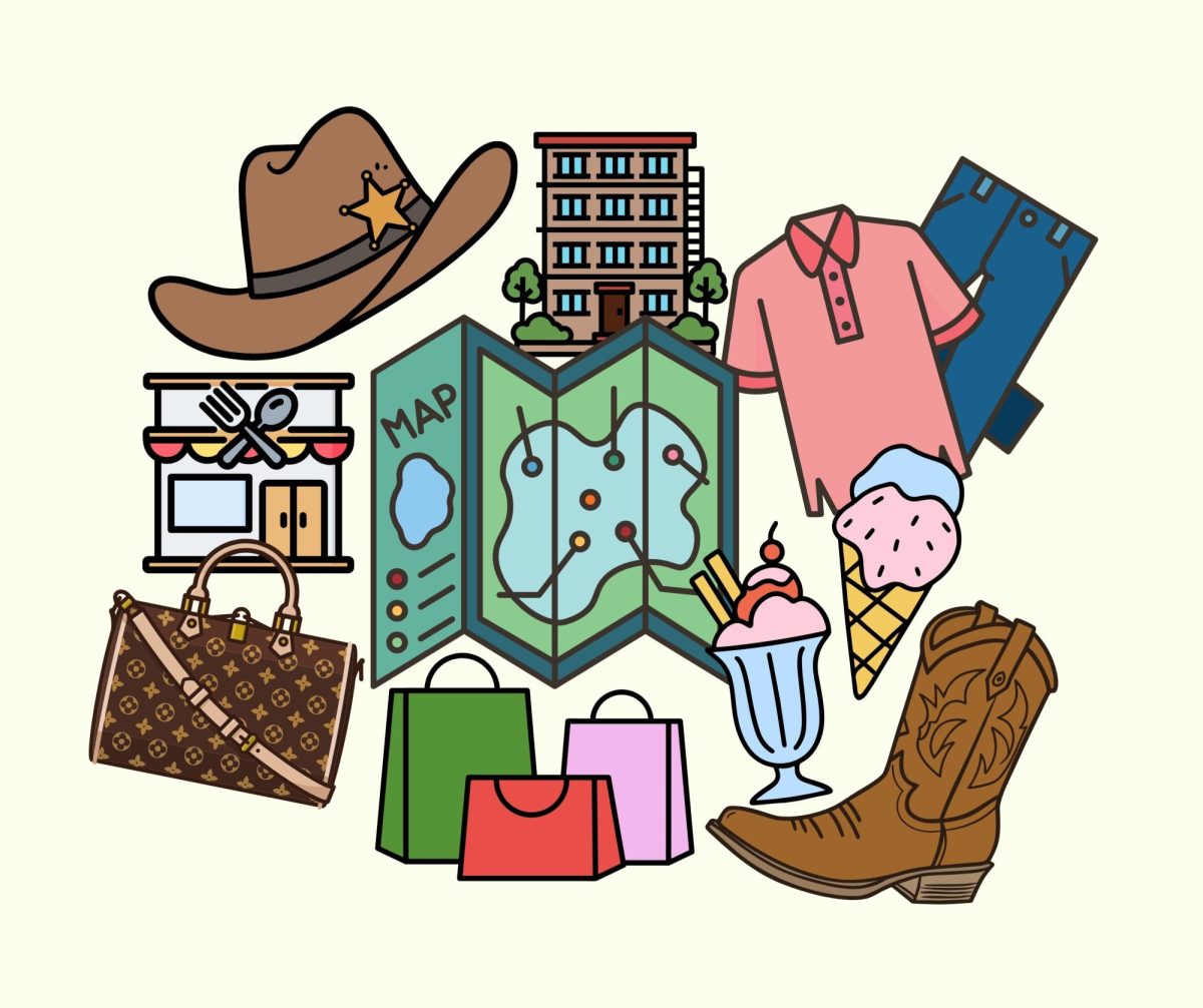 A graphic depicting various stores and merchandise. (Hustler Multimedia/Sunny Wang)