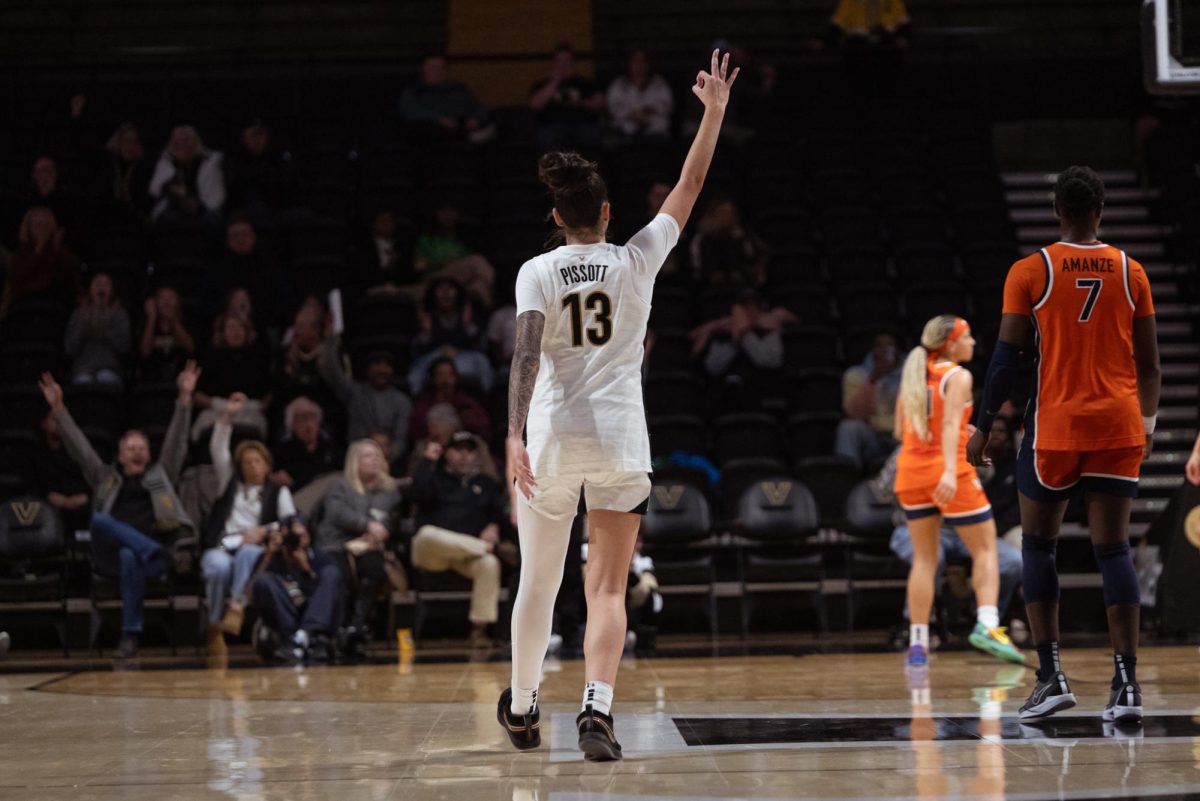 Justine Pissott celebrates after a made 3-point shot, as photographed on Dec. 3, 2025 (Hustler Multimedia/Abbie Bobeck) 