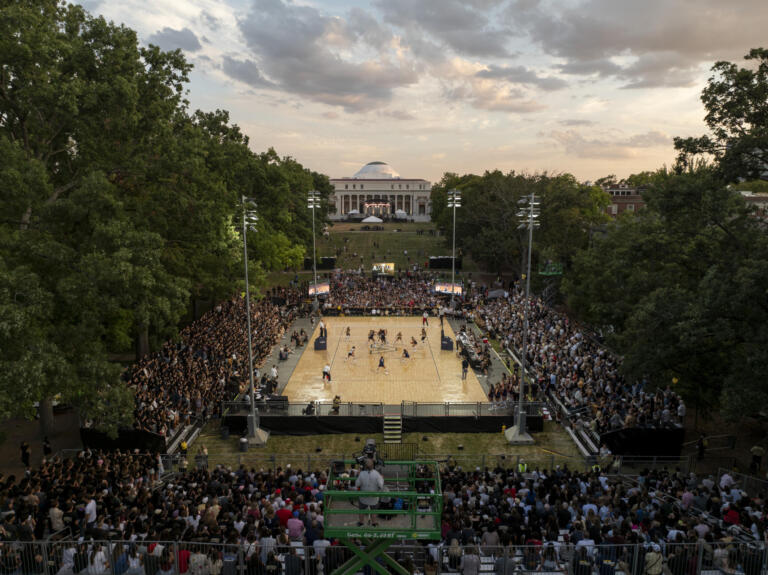 A picture of Vanderbilt Volleyball's first home match on Wyatt Lawn, as photographed Aug. 29, 2025. (Vanderbilt Athletics) 