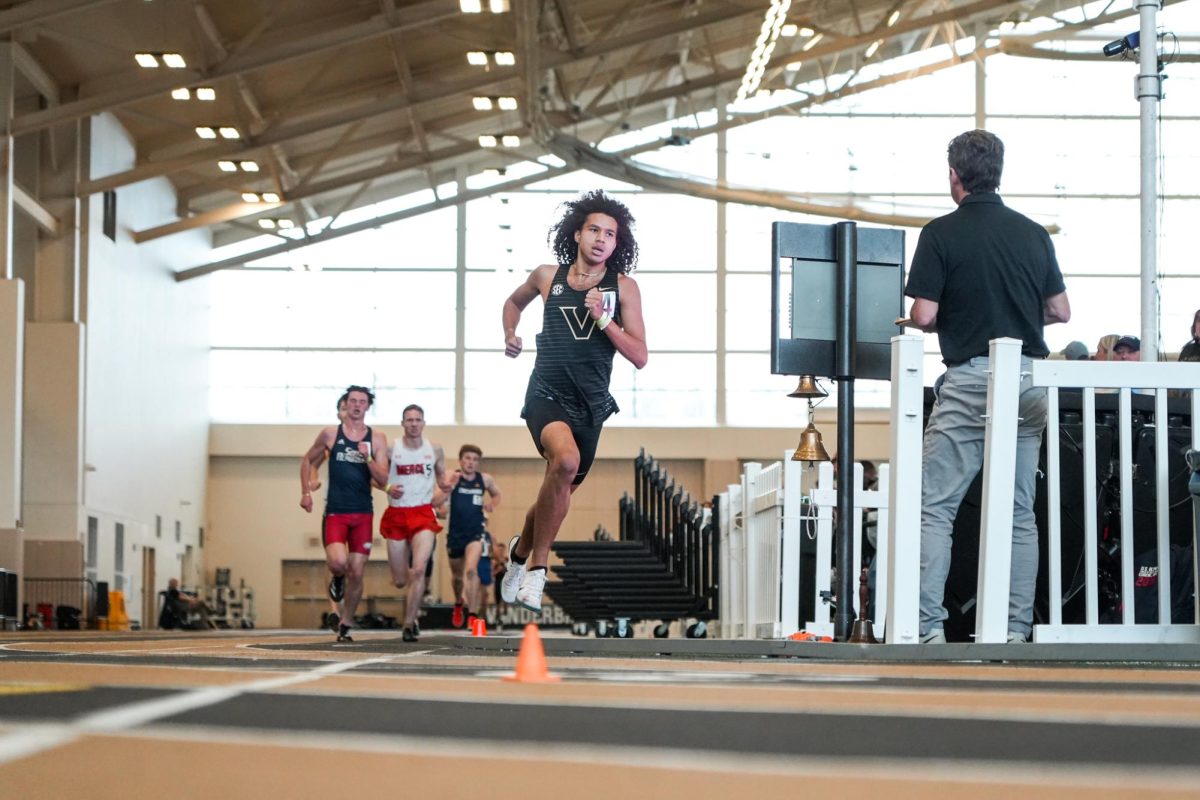 Sam Darmanie racing at the Music City Challenge, as photographed Feb. 14, 2026. (Vanderbilt Athletics)