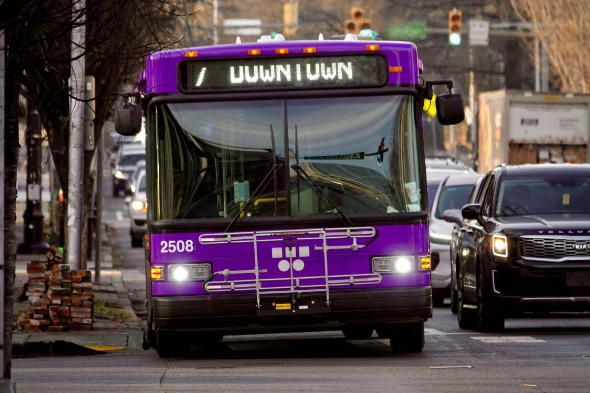 A 2025 Gillig Low Floor of WeGo Public Transit runs a Route 7 service to Elizabeth Duff Transit Center along 21st Avenue S, as photographed Feb. 10, 2026. (Hustler Multimedia/Royce Yang) 
