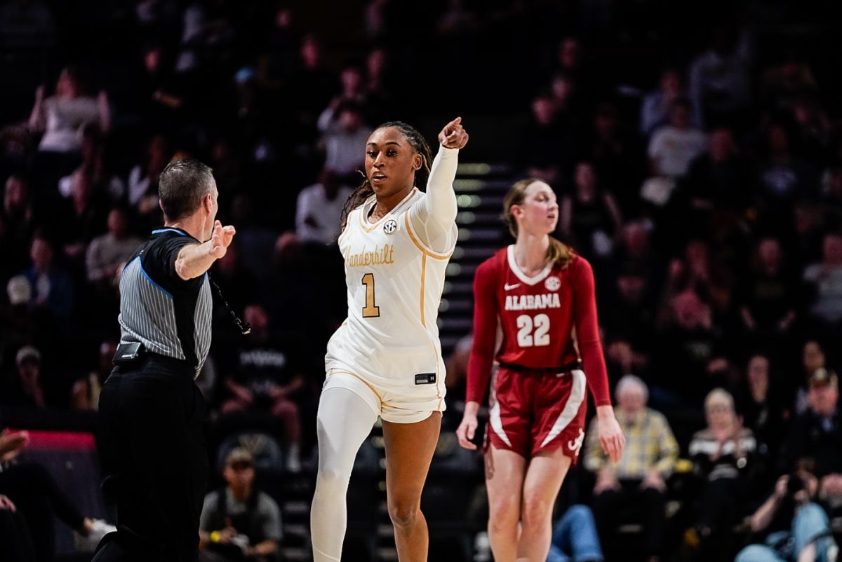 Mikayla Blakes celebrates against Alabama, as photographed Feb. 26, 2026. (Hustler Multimedia/Michael Tung)