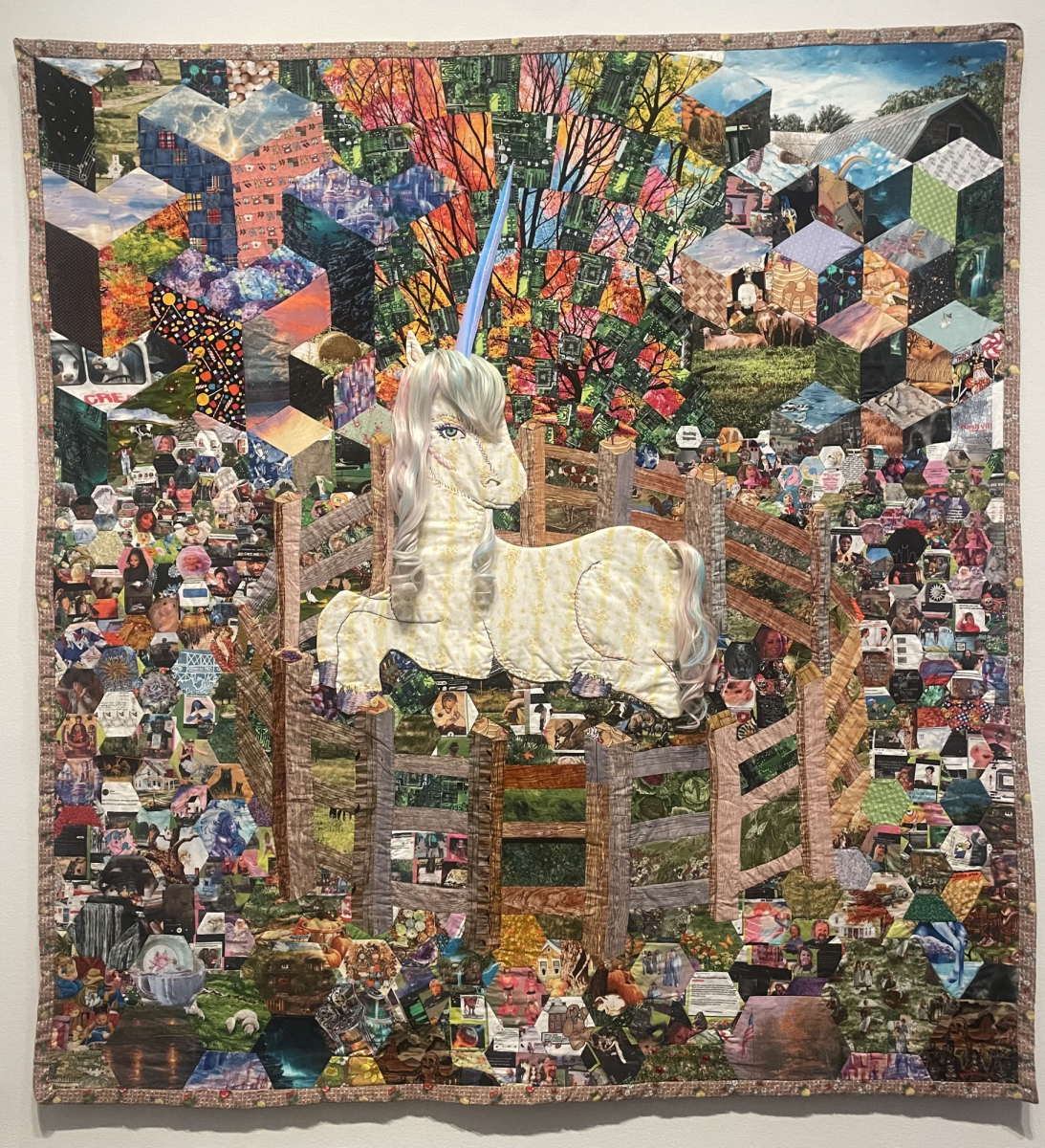 Photo of Lauren Gregory’s 2024 piece “Unicorn in Captivity.” (Hustler Multimedia/Millie Reich)