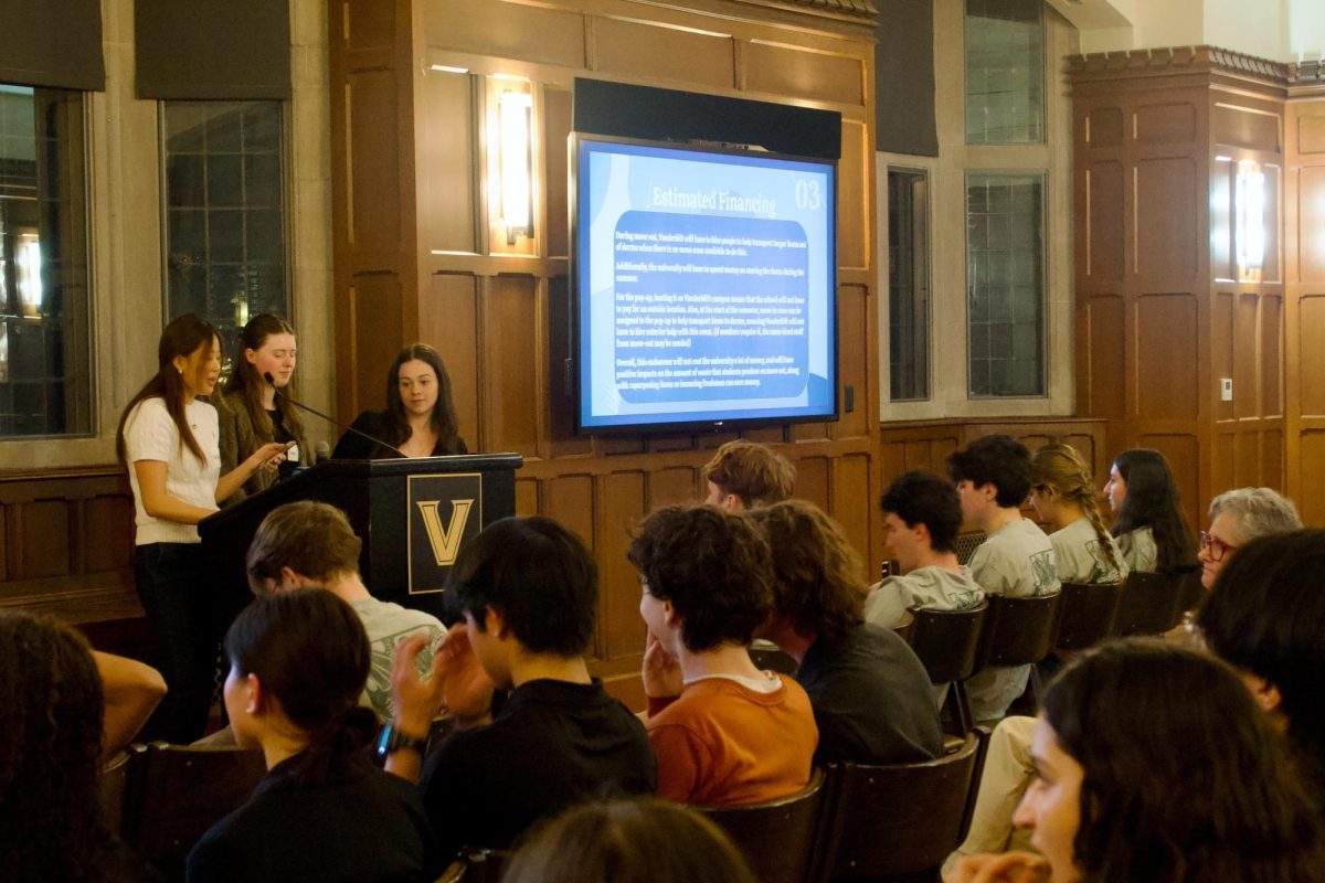 Students present their pitches to faculty judges and students at the 2026 Vanderbilt Green-a-thon, as photographed Feb. 25, 2026. (Hustler Multimedia/Izabela Bisiak)