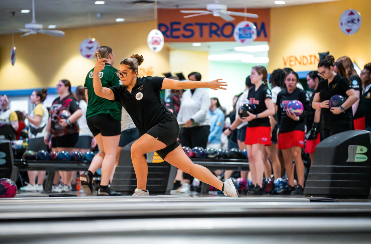 A Vanderbilt player bowls the ball and finishes with her hand upward, as photographed March 8, 2026. (Photo Courtesy of Vanderbilt Athletics)