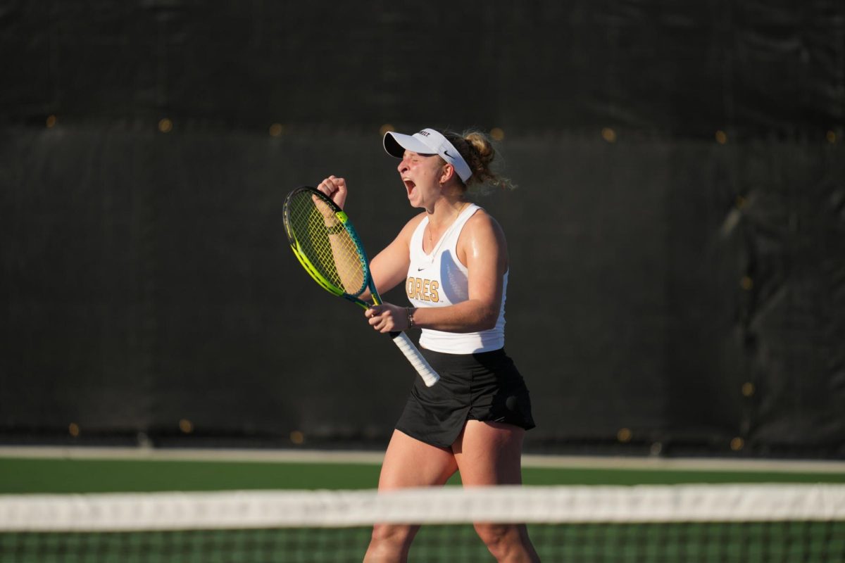 A Vanderbilt player celebrates after winning a point, as photographed Feb. 27, 2026. (Vanderbilt Athletics)