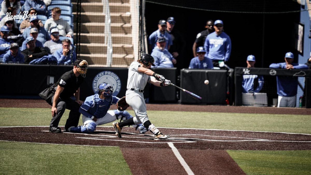 A Vanderbilt player swings at a pitch, as photographed April 19, 2026. (Photo Courtesy of Vanderbilt Athletics)