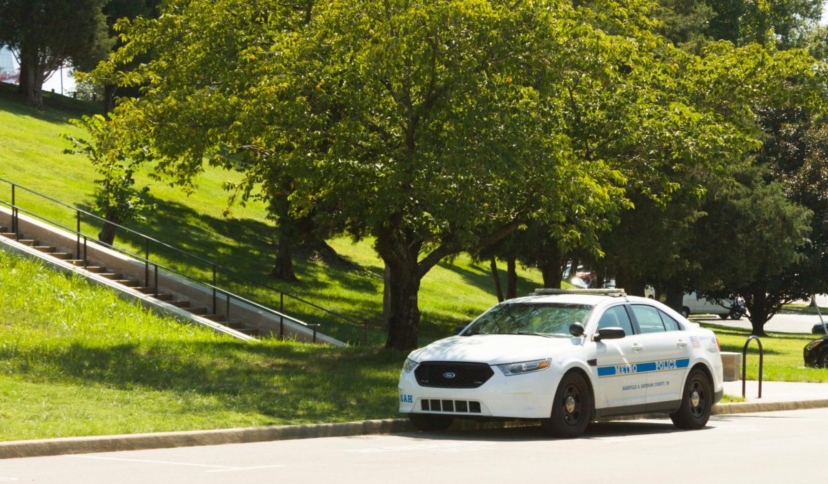 Metro Police Department patrol car sits by the Tennessee state capitol, as photographed Sept. 12, 2025. (Hustler Multimedia/George Albu)
