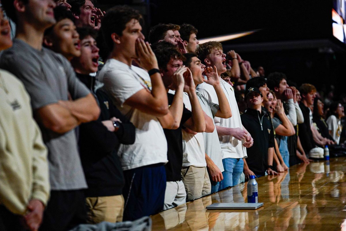 Vanderbilt's student section cheers on the Commodores, as photographed on Feb. 21, 2026. (Hustler Multimedia.