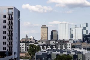 The Tennessee State Capitol stands next to part of the skyline of Nashville, Tennessee, as photographed Aug. 24, 2025. (Hustler Multimedia/George Albu)